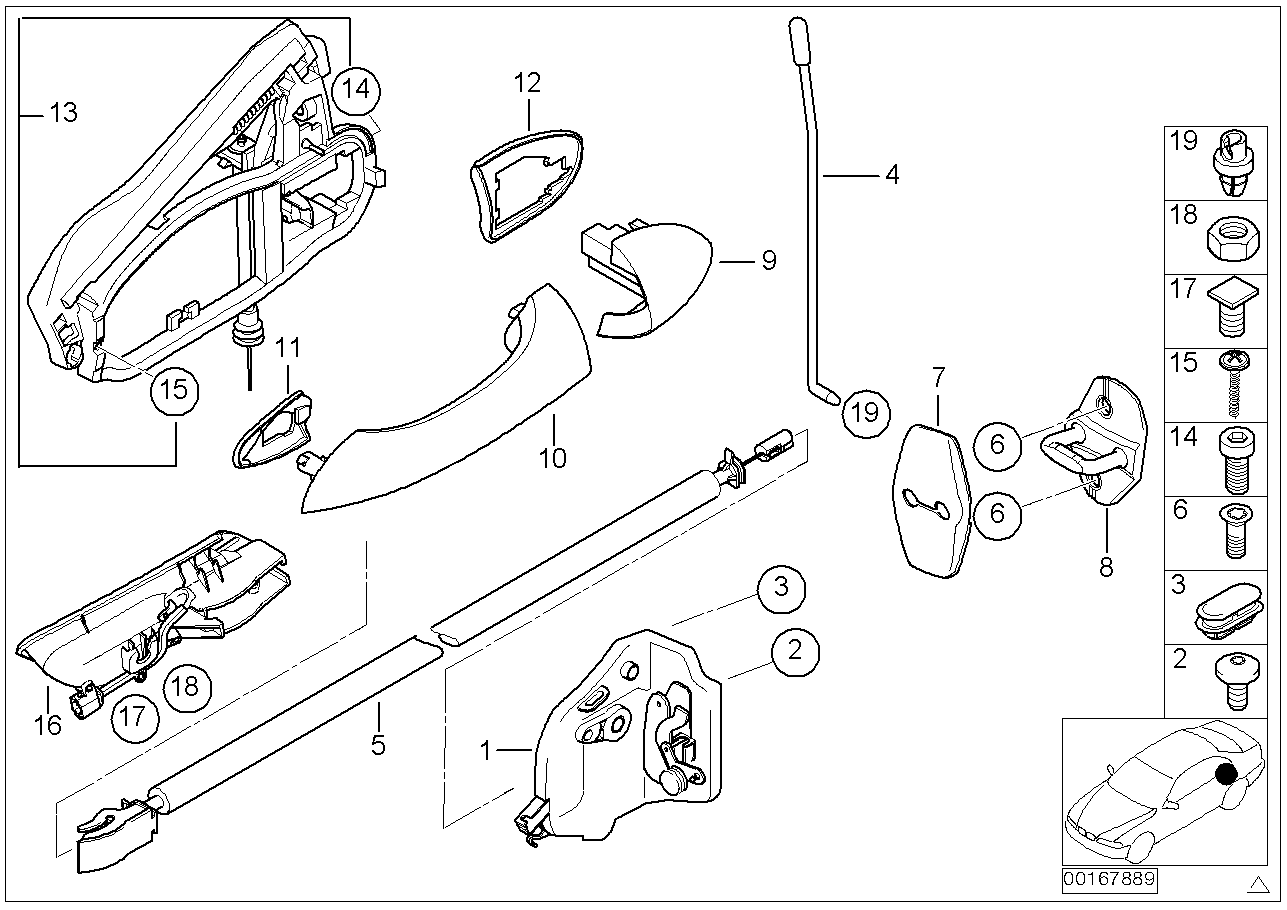 Locking system, door, rear