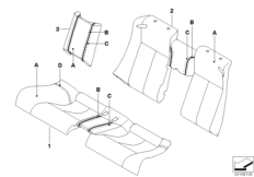 Indi. seat with inlay welt, rear