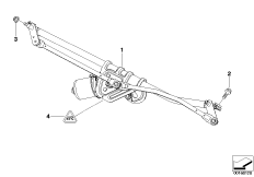 Linkage, wiper system with motor
