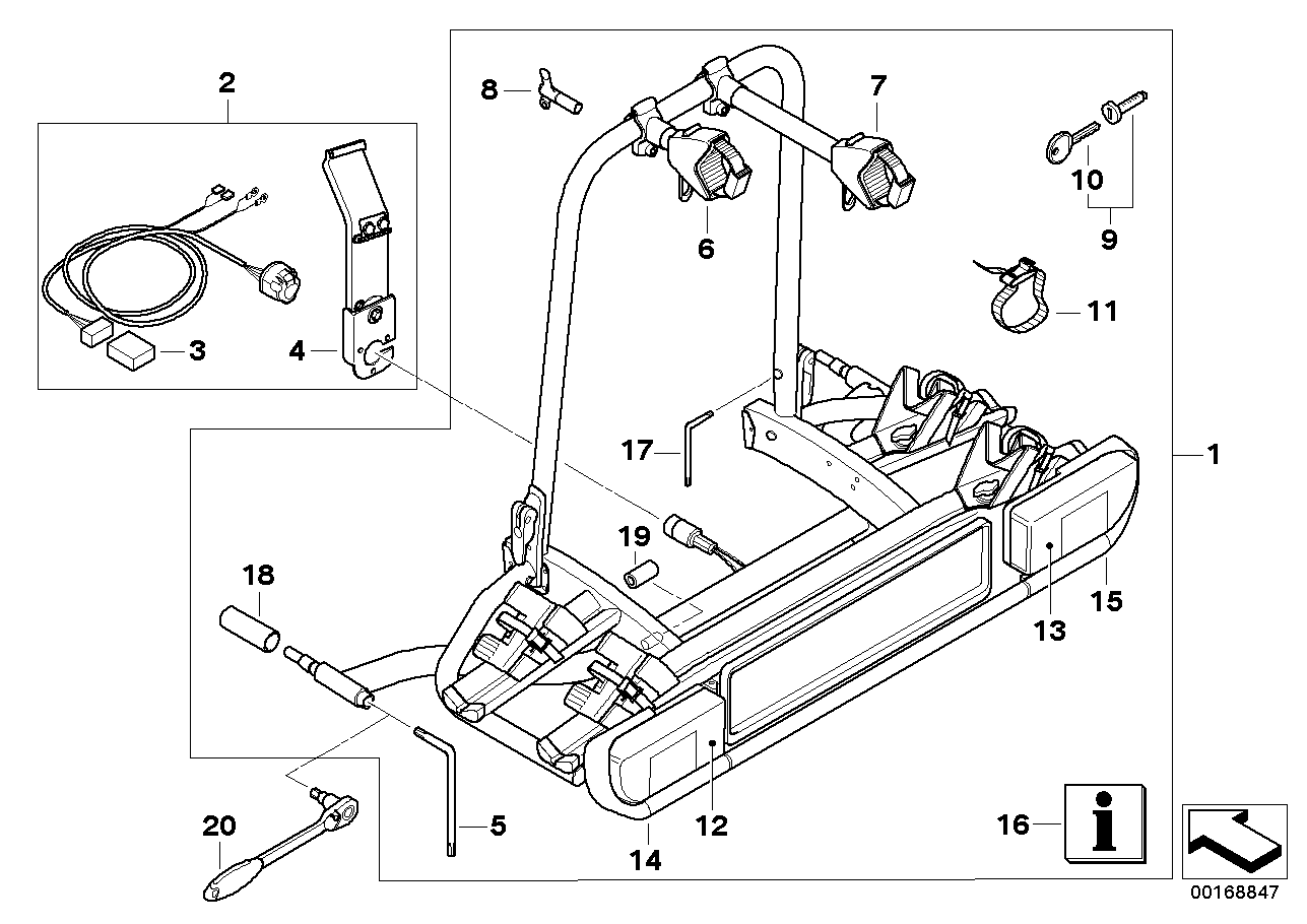 Screw-in rear rack ECE