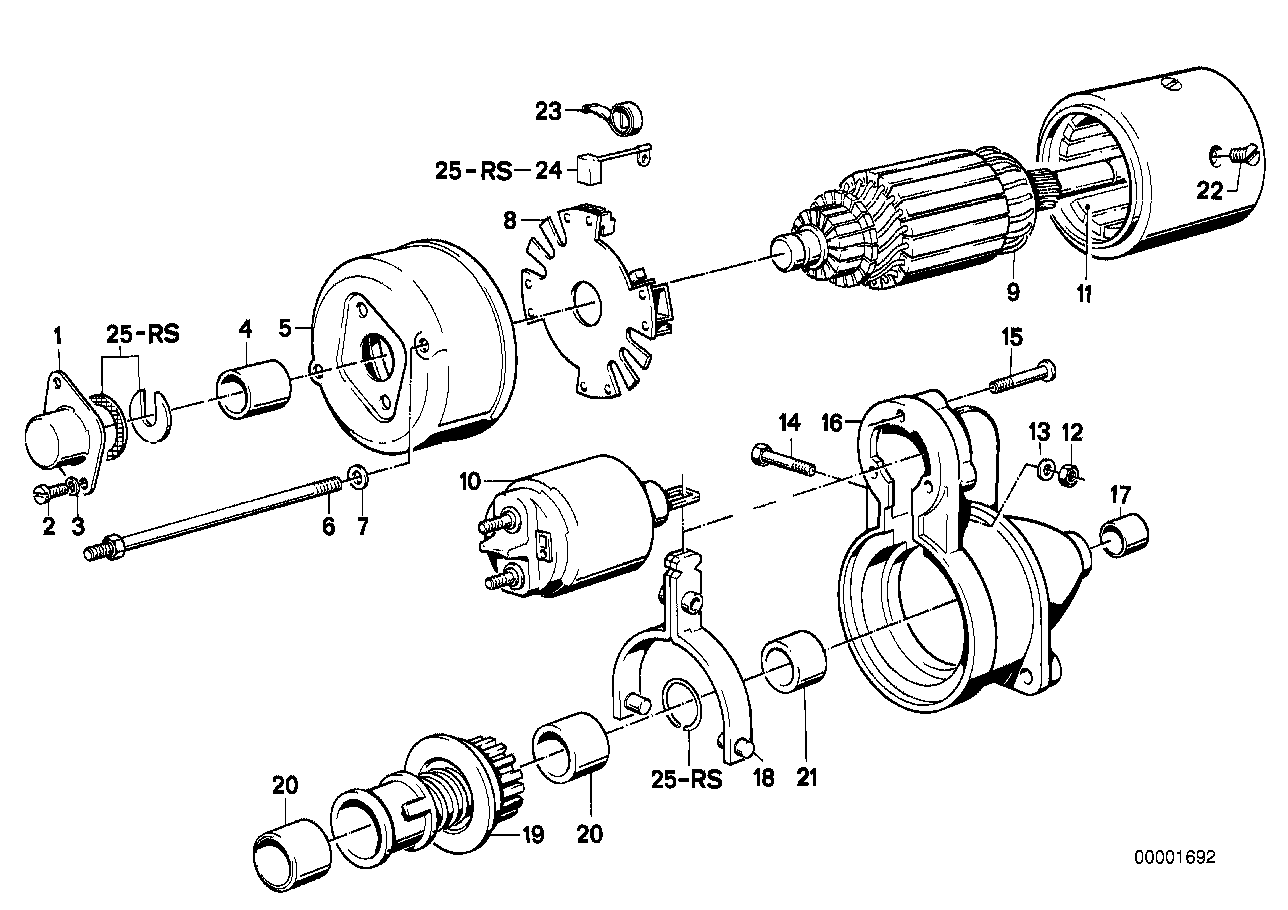 Startmotor enskilda komponenter/Bosch