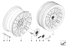 BMW 轻质合金轮辋 个性化 V 型轮辐 265