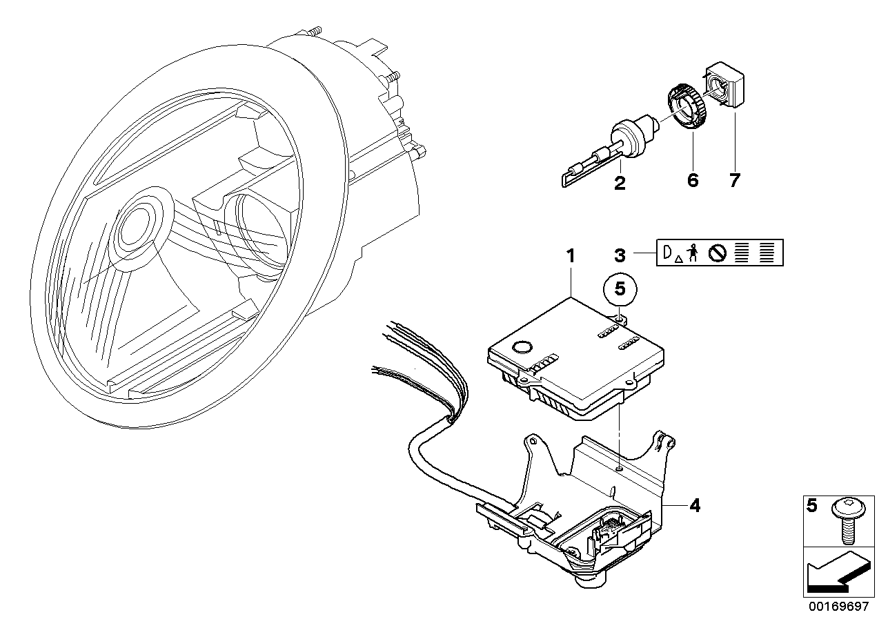 Strålkastare elektr. delar Xenon-ljus