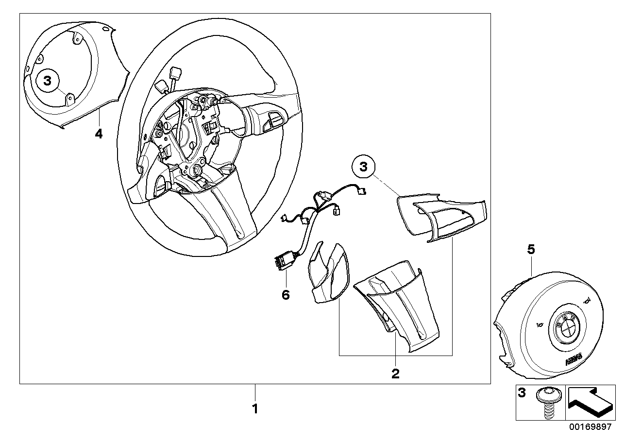 Airbag sports steering wheel multifunct.