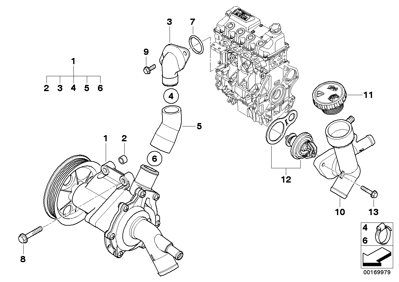 Koelsysteem-waterpomp/thermostaat