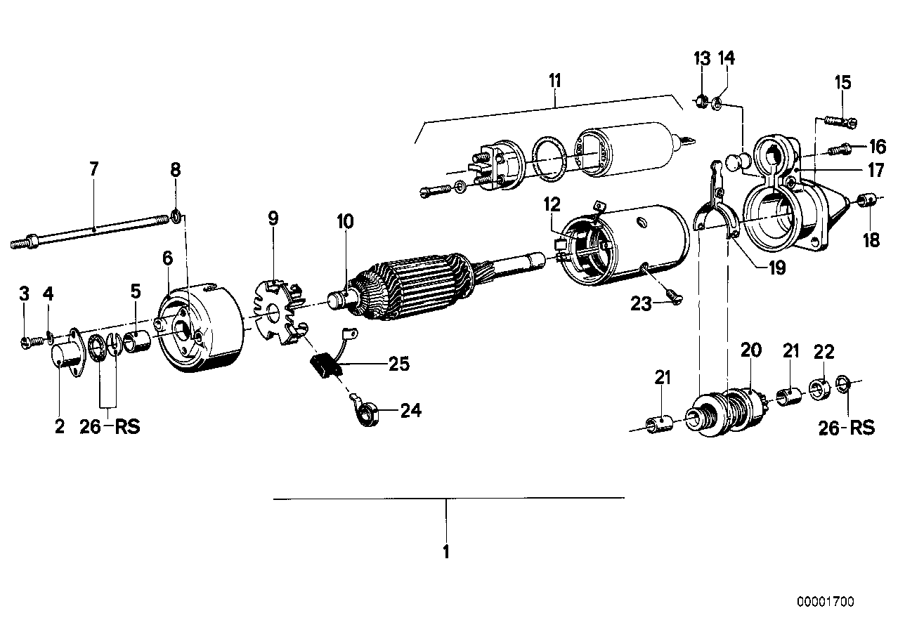 Motor de arranque componentes