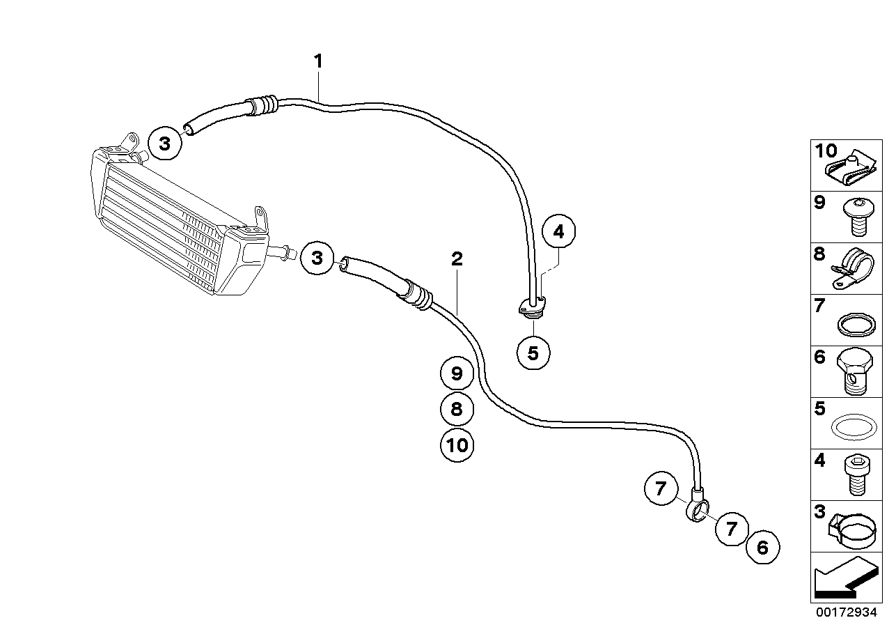 Oil cooling pipe