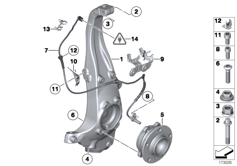 Carrier / wheel bearing, front