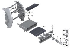 Mounting parts, centre console, rear