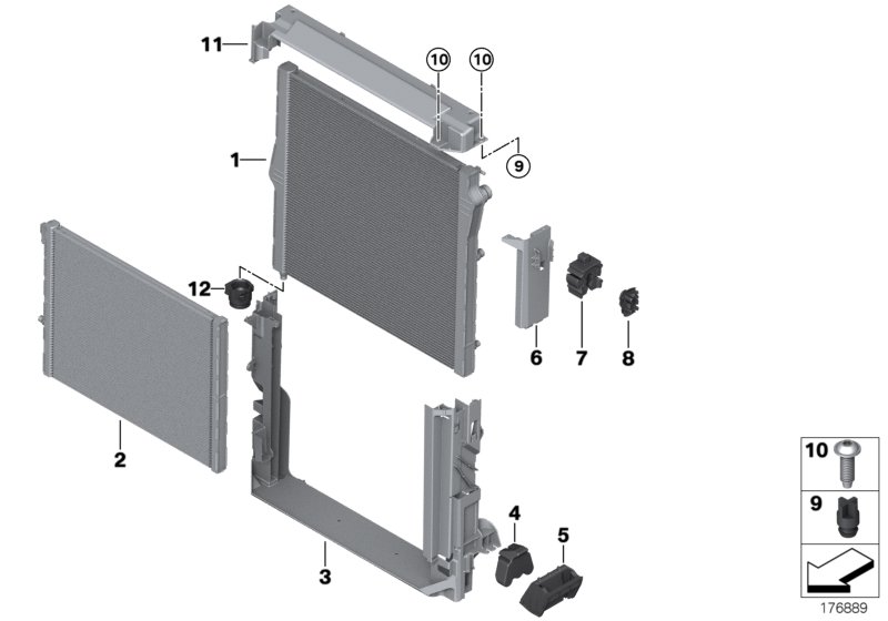 Mounting parts f radiator