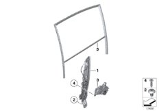 Mecanismo do vidro da porta traseira