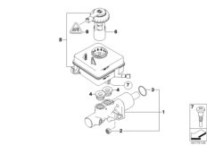 Hoofdremcilinder/druk reservoir