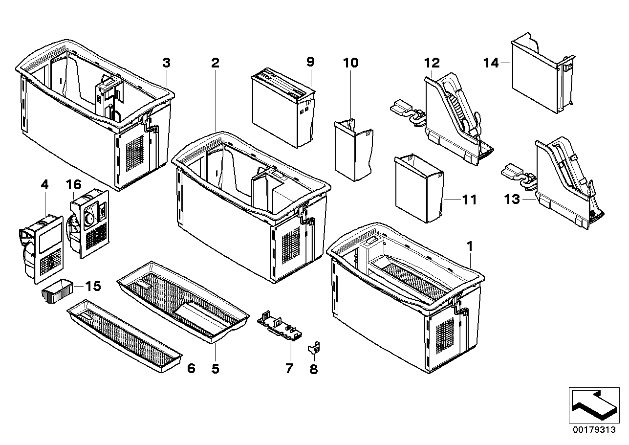 Storage compartment, centre console