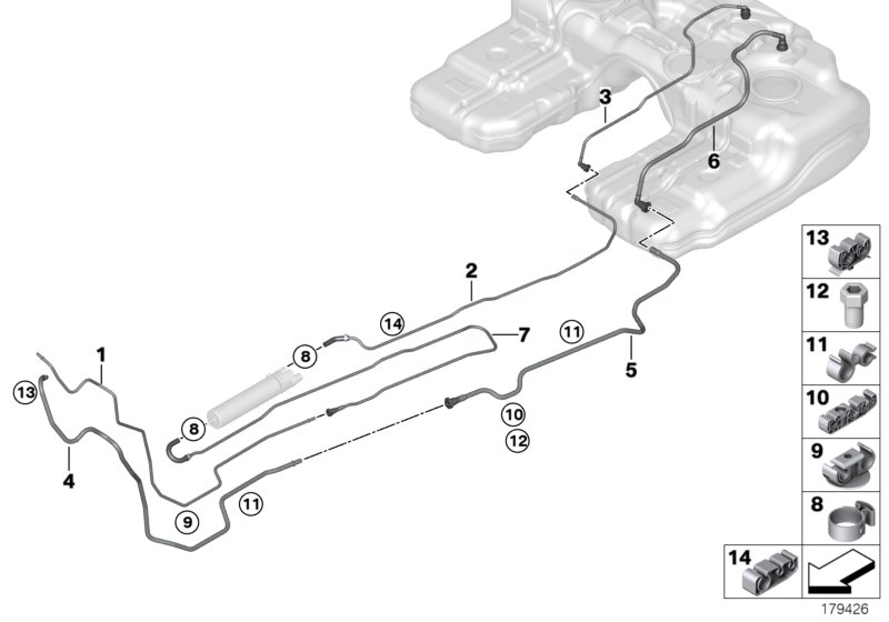 Condotti d.carburante e pezzi di fissagg