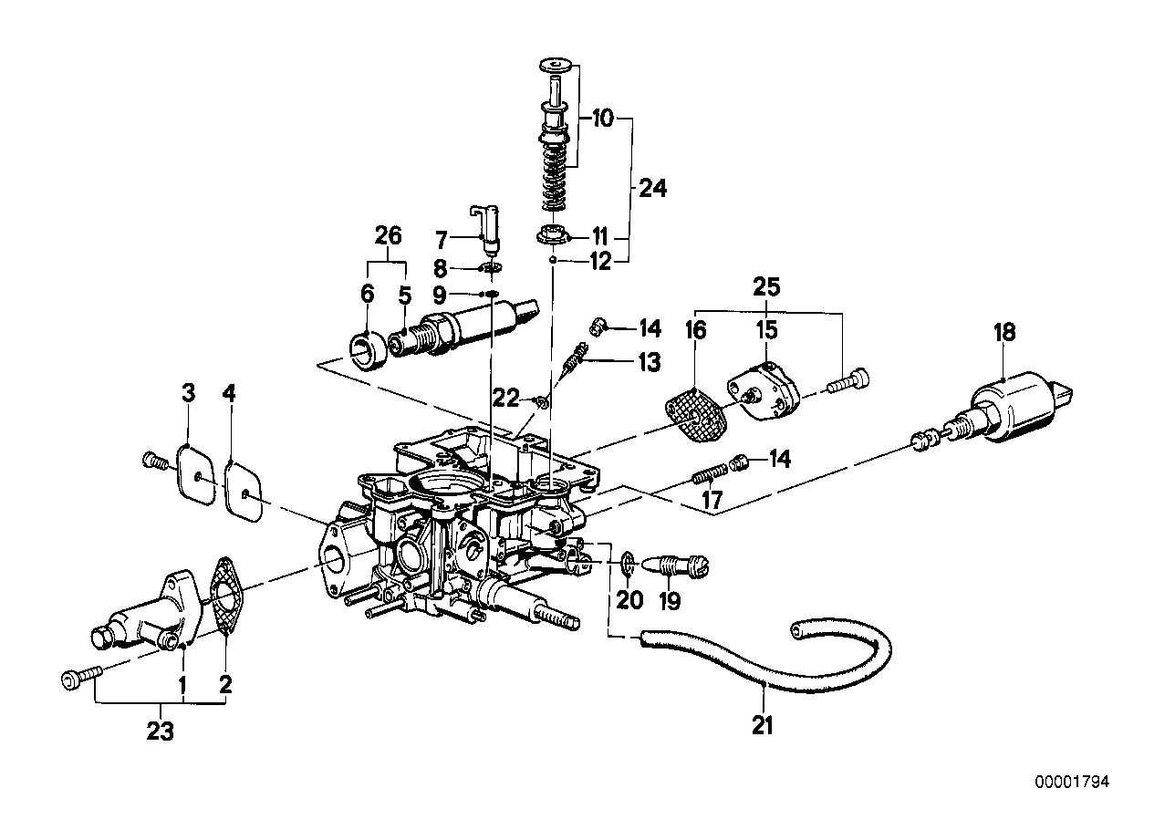 Karbüratör, Montaj parçaları