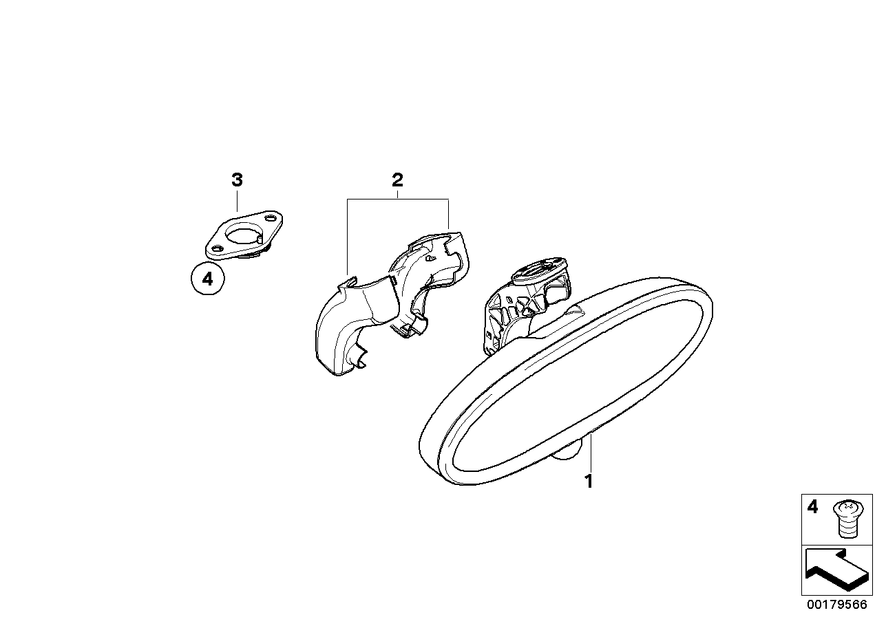 Inside mirror manually dippable