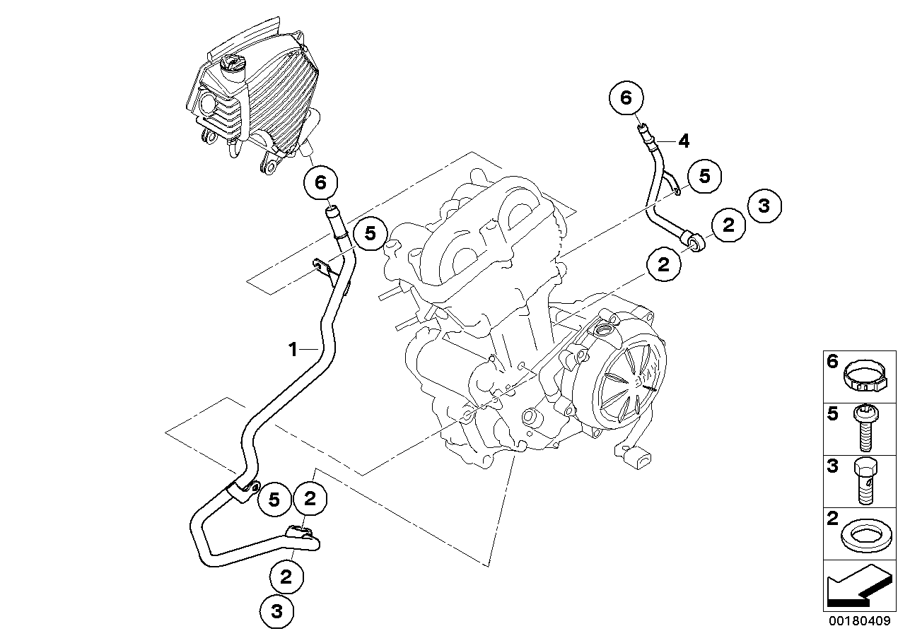 Ölversorgung Leitungen