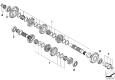 Bearings, manual gearbox shafts