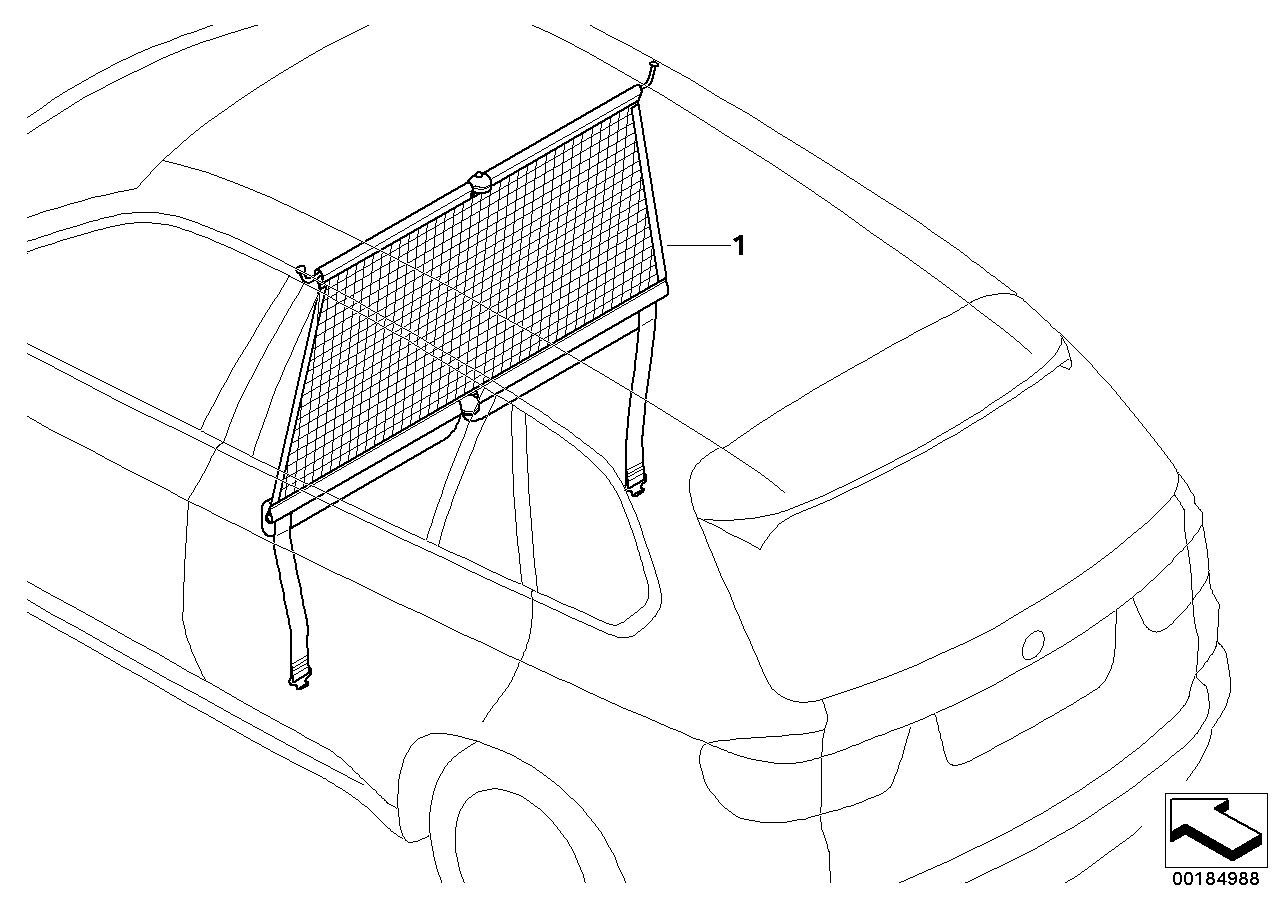 Gepäckraumtrennnetz 1. Sitzreihe