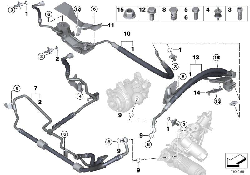 Tubazioni olio servoguida/Adaptive Drive