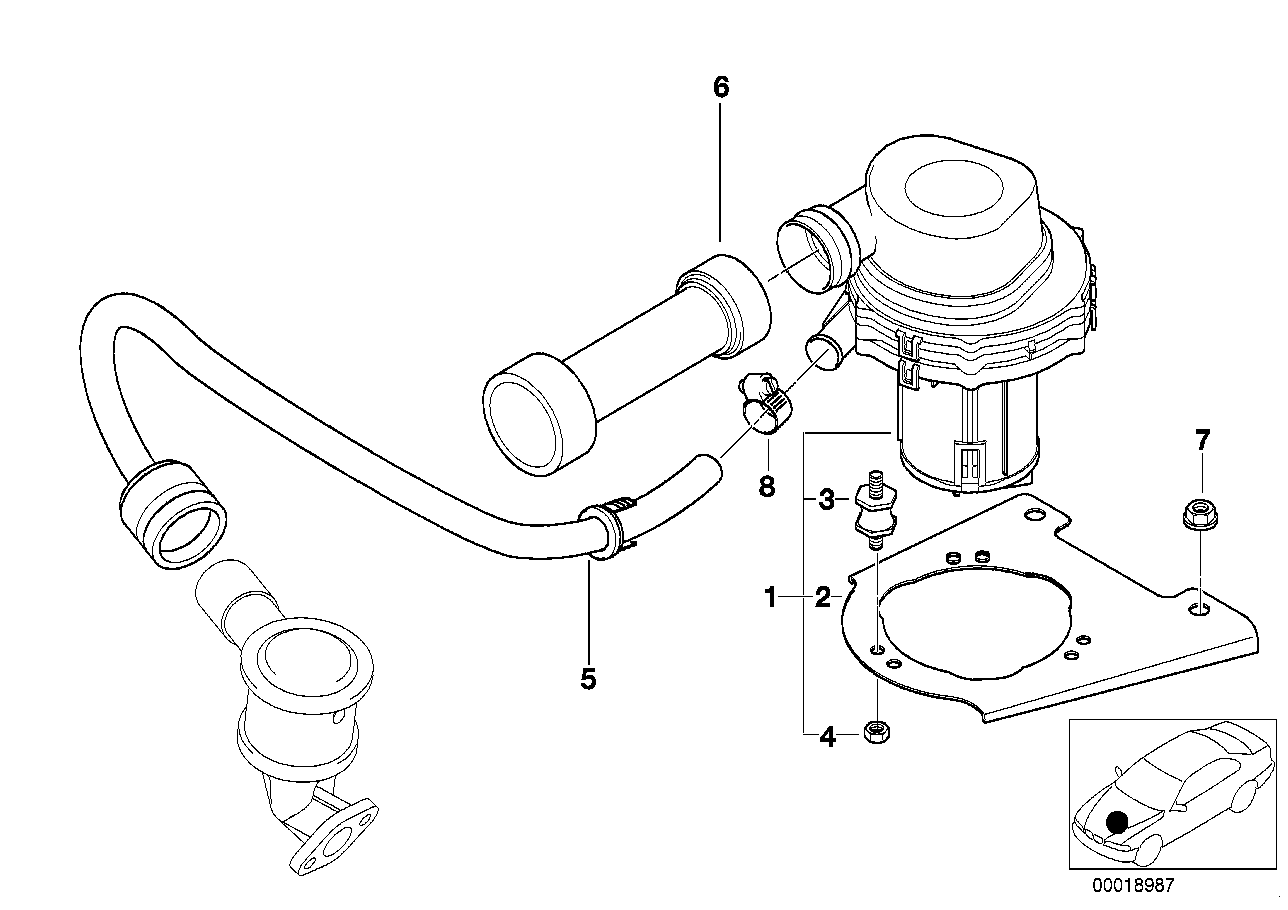 Réduct. gaz d'échappement - Pompe à air