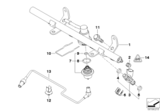 Tuyau combustible, soupape d'injection