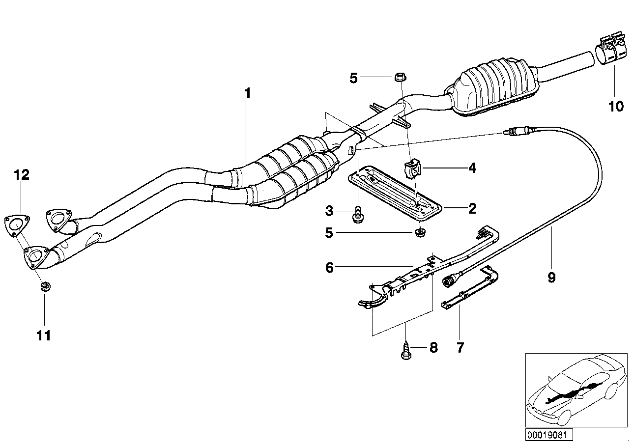 Catalytic converter/front silencer