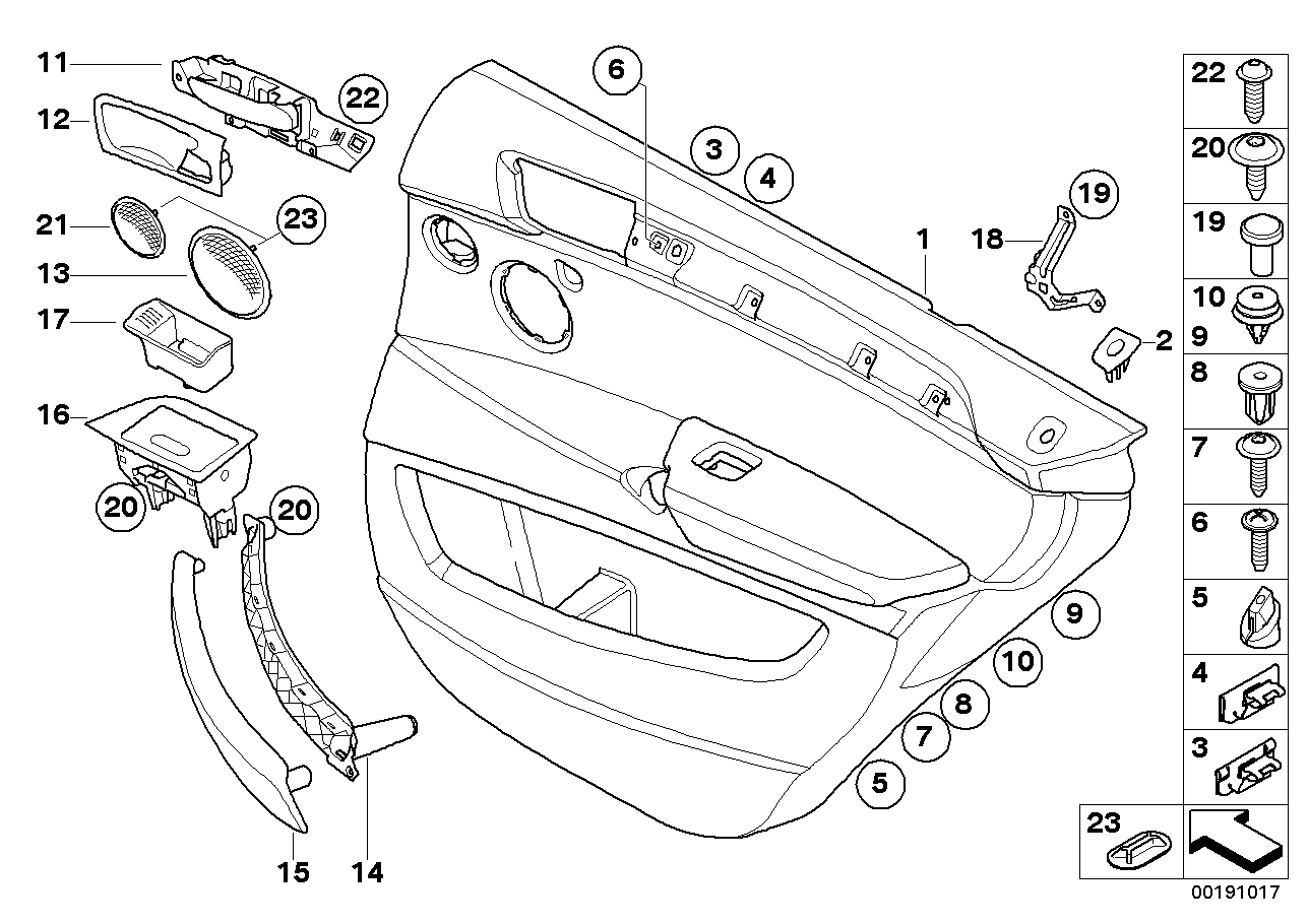 Door trim, rear