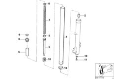 Tube de fourche telesc./amortis./ressort