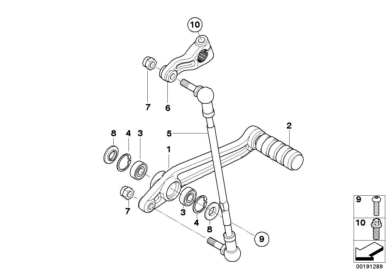 Gangwis.onderdel.buiten/schakelhefboom