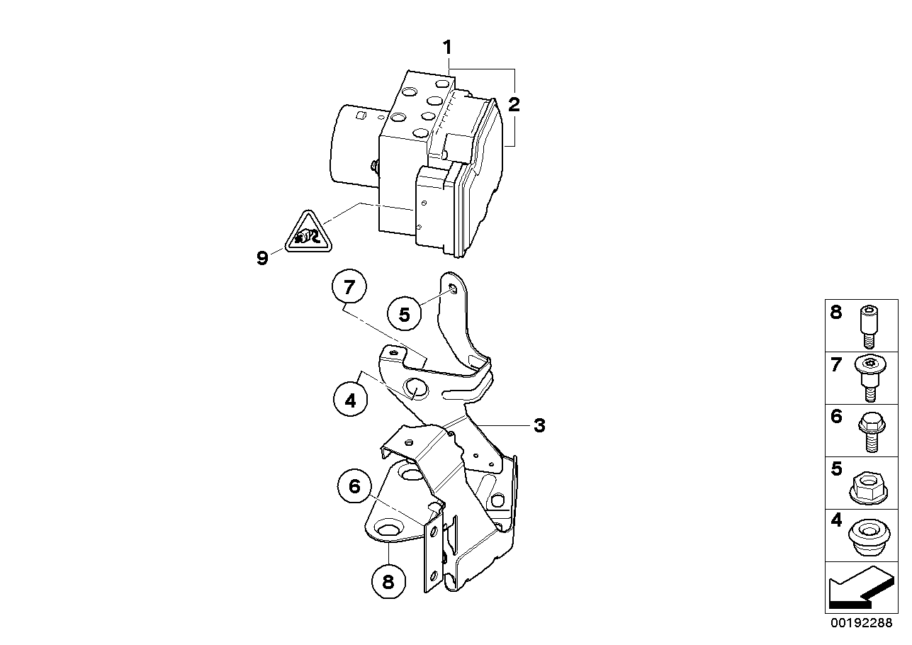 ABS hydro unit/control unit/support