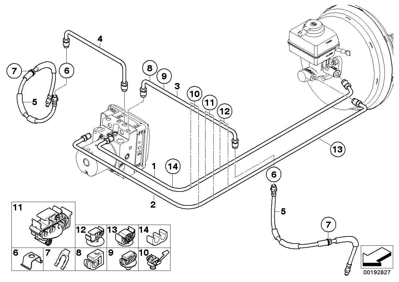 Tubería de freno del.