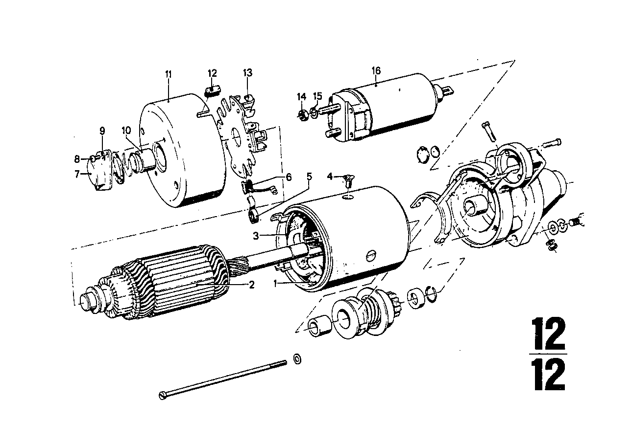 Motor de arranque - peças individuais