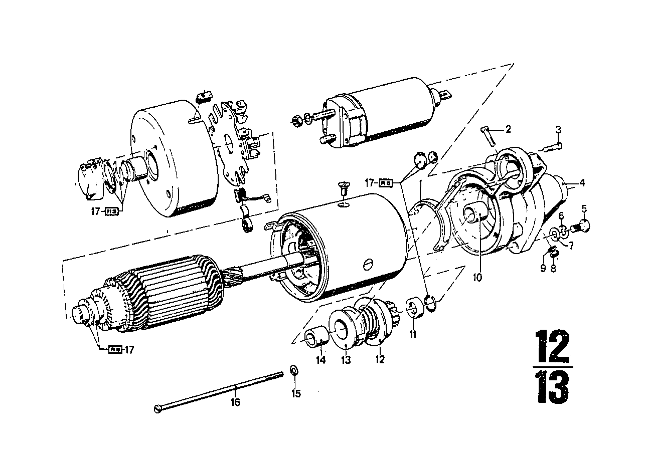 Motor de arranque - peças individuais