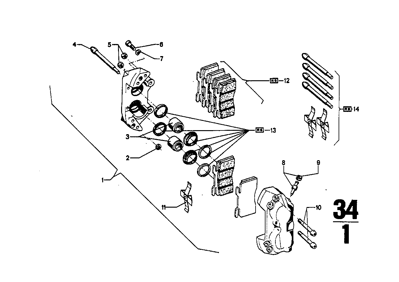 Travão diant.pinça travão/pastilha trav.