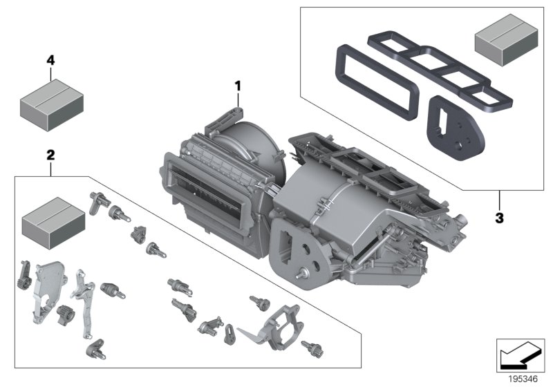 Housing parts, heater and air condit.