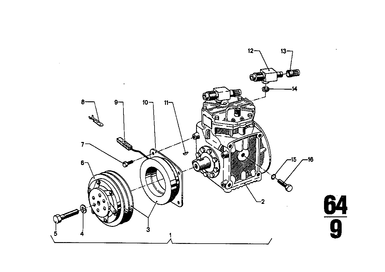 Pçs mont. compressor AC/transm. correia