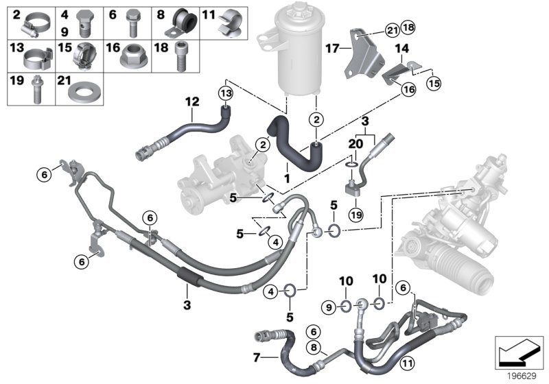 Hydro steering-oil pipes