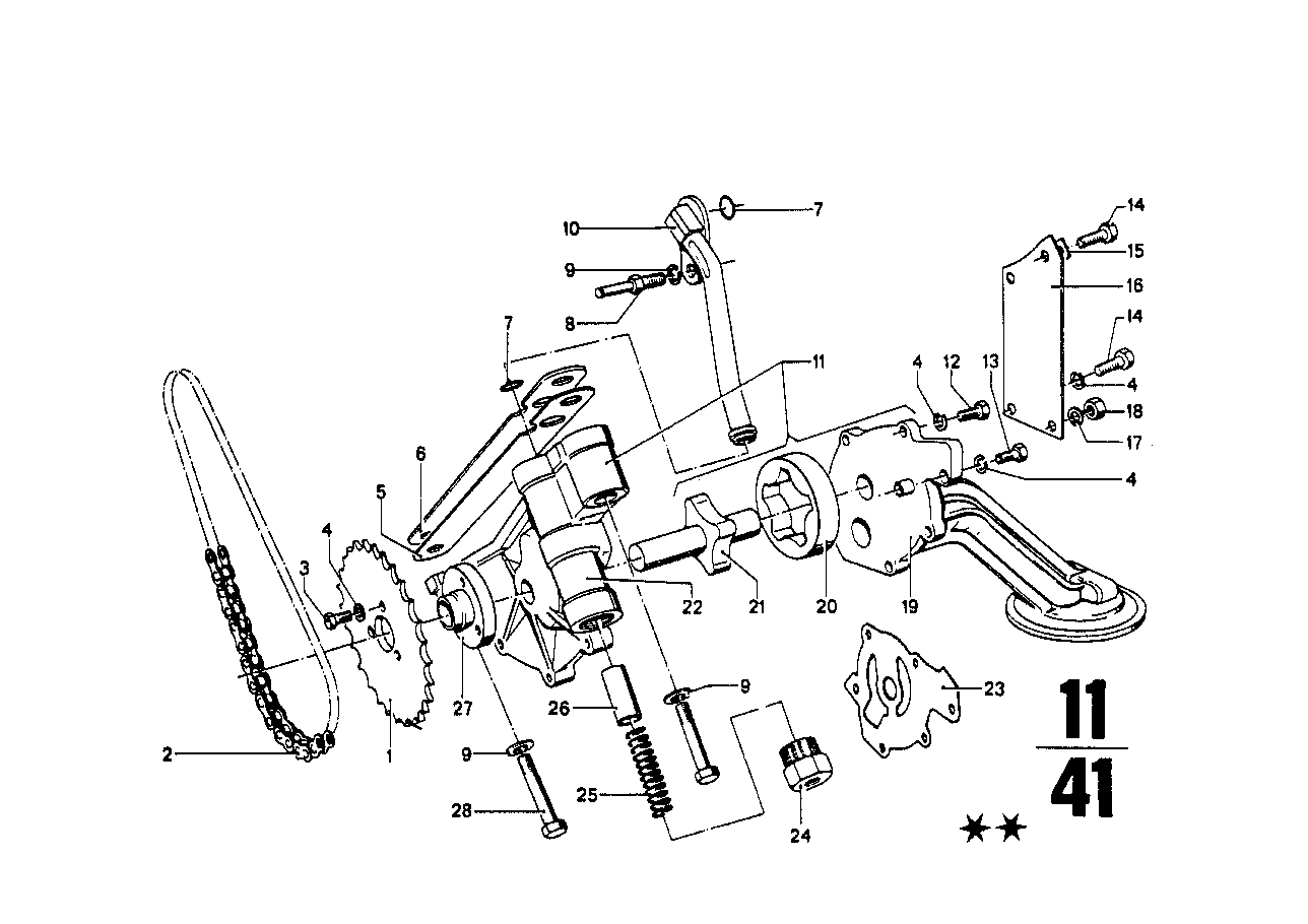 Ölversorgung/Ölpumpe mit Antrieb