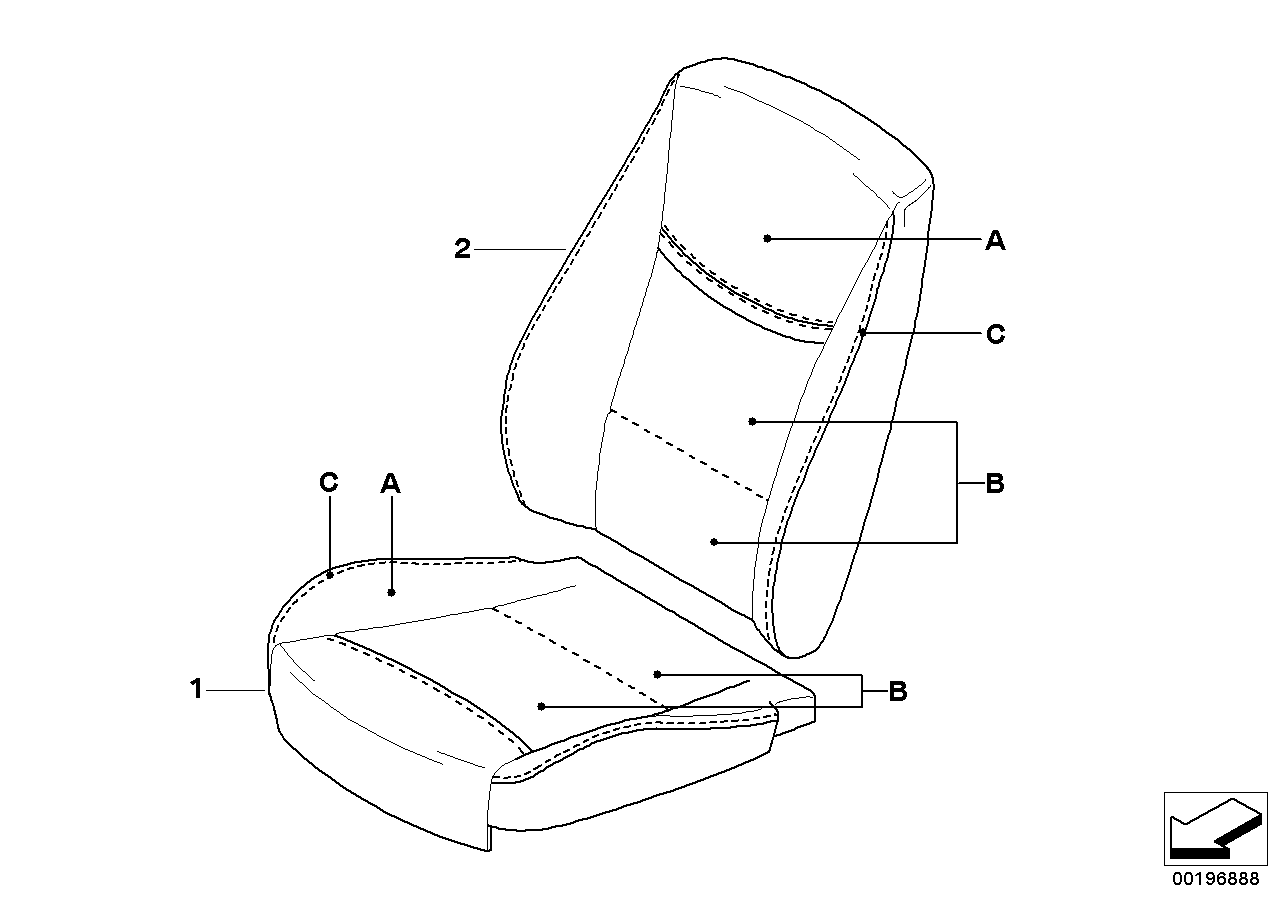 个性化座罩 标准座椅 前部，LC