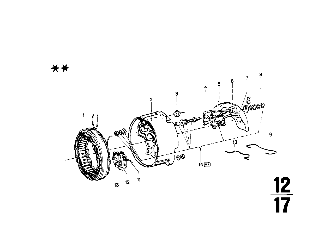 Generator, individual parts