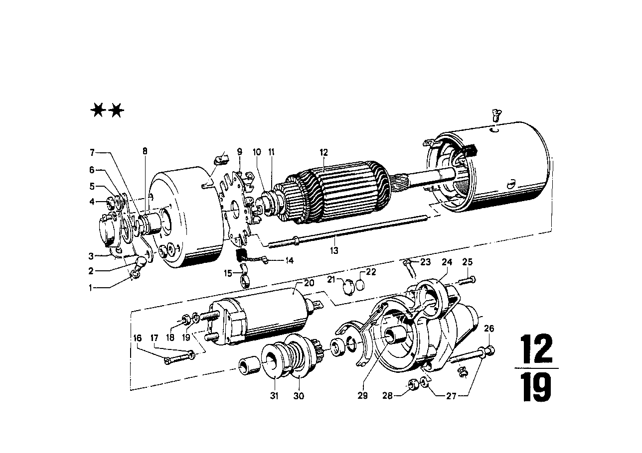 Startmotor detaljer