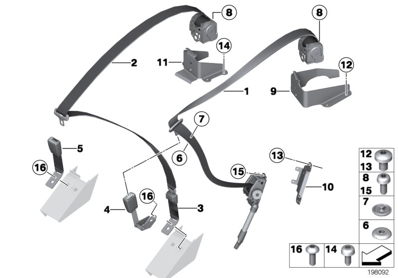 Rear seat belt, basic