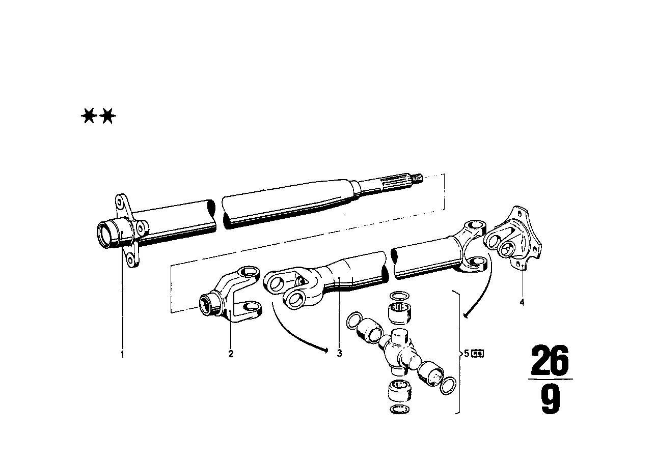 Drive shaft-cent.bearing-universal joint