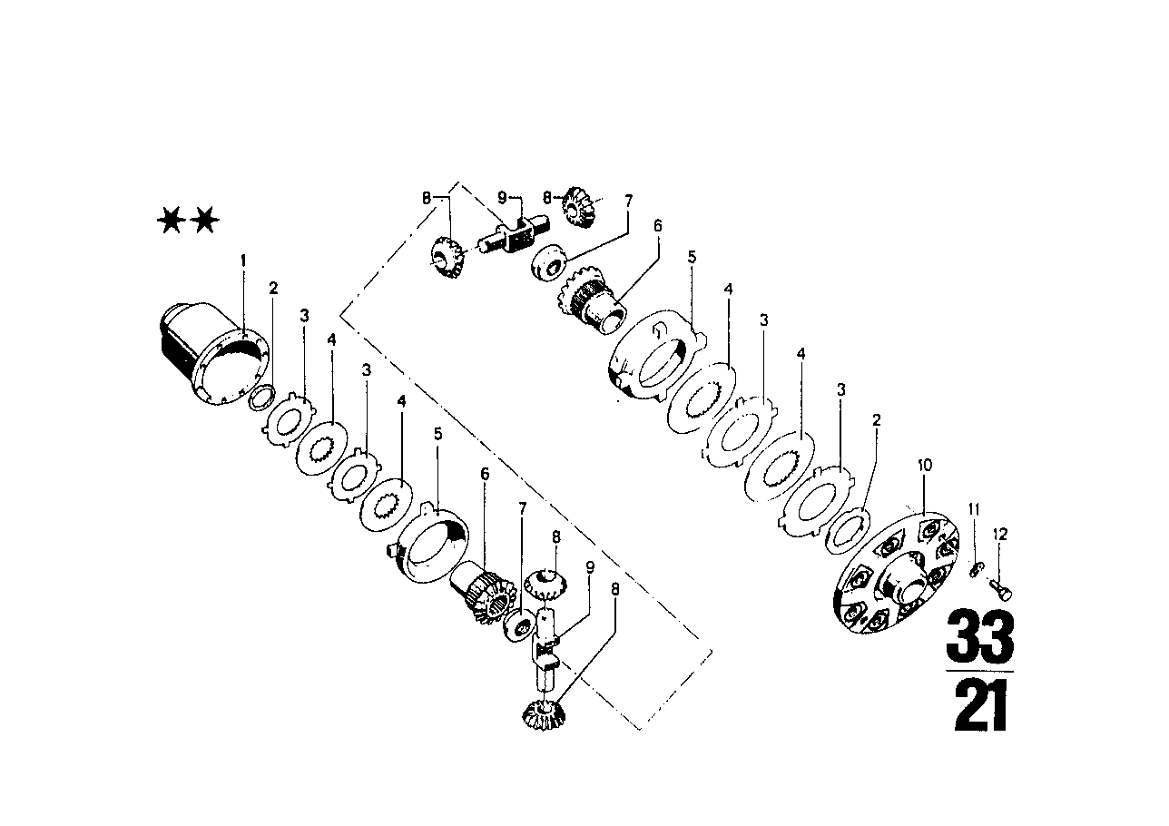 Limited slip diff.unit-single parts