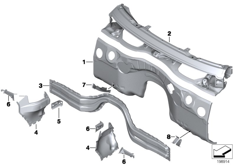 Pièces de tablier frontal