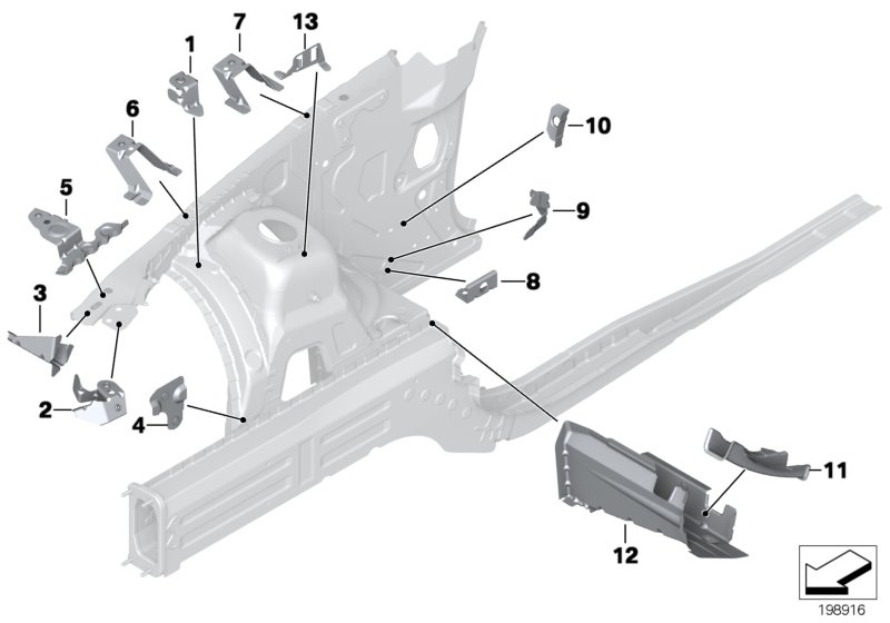 Front body bracket right