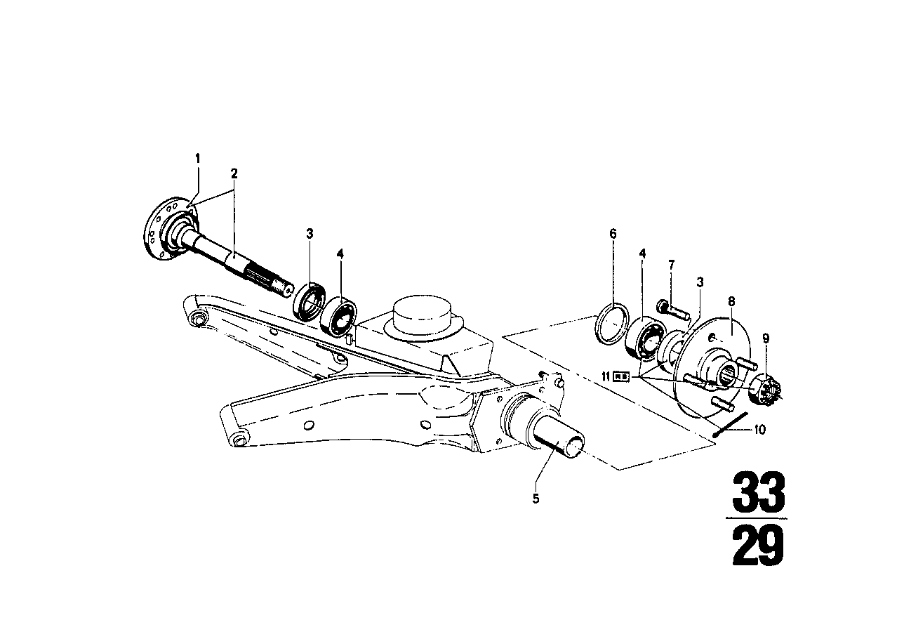 Side shaft/wheel bearings