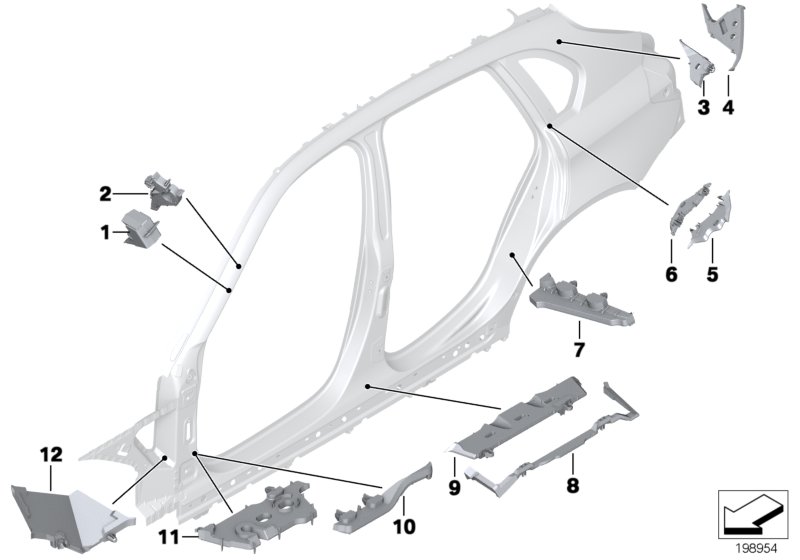 Cavity shielding, side frame