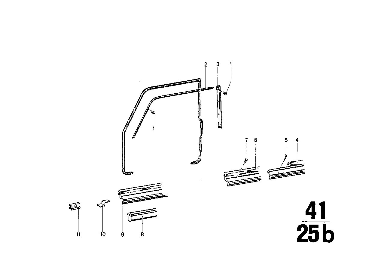 Tür vorn - Fensterrahmen/Anbauteile